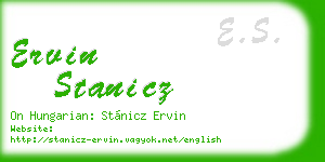 ervin stanicz business card